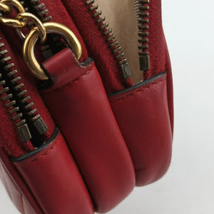 Secondhand Gucci GG Marmont Red Leather 546581 shoulderbag | stylenewstar