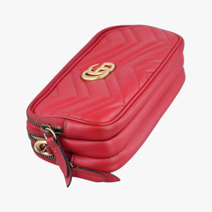 Secondhand Gucci GG Marmont Red Leather 546581 shoulderbag | stylenewstar