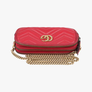 Secondhand Gucci GG Marmont Red Leather 546581 shoulderbag | stylenewstar