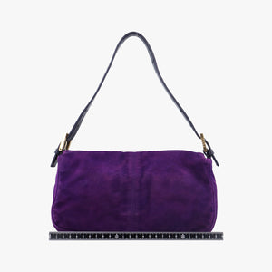 Pre-owned Fendi Baguette Purple suede 8BR638 handbag | stylenewstar