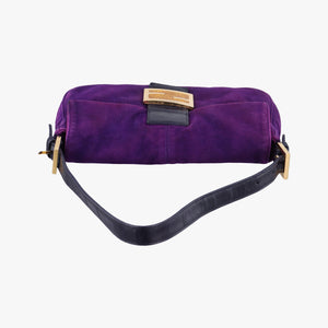 Pre-owned Fendi Baguette Purple suede 8BR638 handbag | stylenewstar