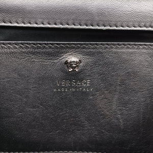 Pre-owned VERSACE medusa Black Suede shoulderbag | stylenewstar