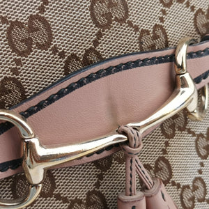 Pre-owned Gucci Emily Brown×Pink canvas×leather 295403 shoulderbag | stylenewstar