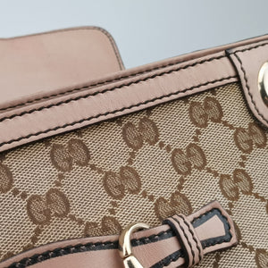 Pre-owned Gucci Emily Brown×Pink canvas×leather 295403 shoulderbag | stylenewstar