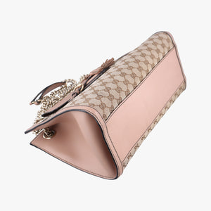 Pre-owned Gucci Emily Brown×Pink canvas×leather 295403 shoulderbag | stylenewstar