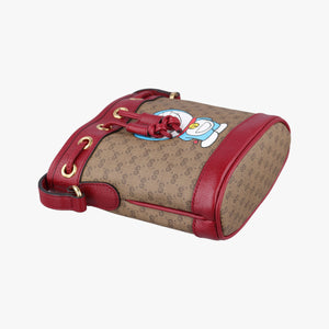 Secondhand Gucci Doraemon collaboration Beige×Bordeaux PVC coated canvas×leather 647801 shoulderbag | stylenewstar