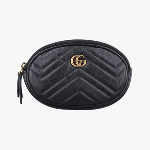 Secondhand Gucci GG Marmont Black Leather 524597 clutchbag | stylenewstar