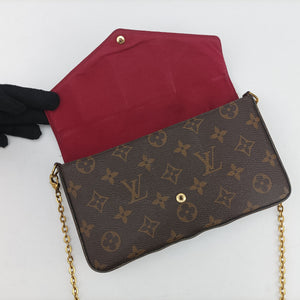 Pre-owned Louis Vuitton Pochette Felicie Brown Monogram Canvas M61276 shoulderbag | stylenewstar