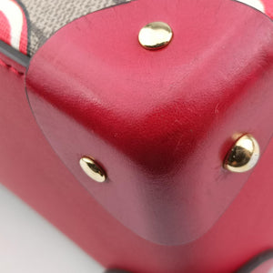 Vintage Gucci GG Apple Padlock Bamboo beige×red×multi PVC coated canvas×Leather 603221 shoulderbag | stylenewstar
