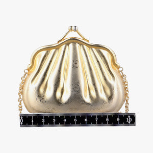 Pre-owned Gucci GG Metal Minaudiere Shell Golden Metal shoulderbag | stylenewstar