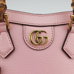Pre-owned Gucci Diana Bamboo Mini Pink Leather 739079 shoulderbag | stylenewstar