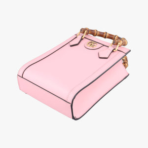 Pre-owned Gucci Diana Bamboo Mini Pink Leather 739079 shoulderbag | stylenewstar
