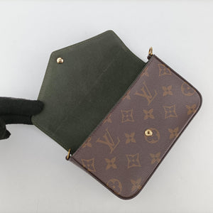 Pre-owned Louis Vuitton Multi Pochette Felicie Brown×KHAKI Monogram Canvas M80091 shoulderbag | stylenewstar