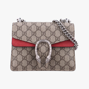 Pre-owned Gucci Dionysus beige×red PVC coated canvas × suede 421970 shoulderbag | stylenewstar