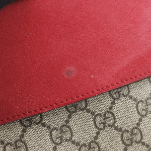 Pre-owned Gucci Dionysus beige×red PVC coated canvas × suede 421970 shoulderbag | stylenewstar