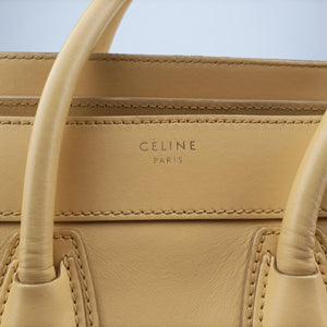 Pre-owned Celine Luggage Micro shopper Yellow Leather handbag | stylenewstar