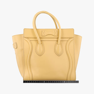 Pre-owned Celine Luggage Micro shopper Yellow Leather handbag | stylenewstar