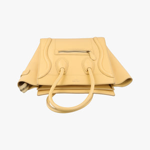 Pre-owned Celine Luggage Micro shopper Yellow Leather handbag | stylenewstar