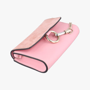 Pre-owned Chloe FAYE Pink Suede × leather shoulderbag | stylenewstar
