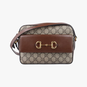 Vintage Gucci Horsebit 1955 beige×brown PVC coated canvas ×Leather 645454 shoulderbag | stylenewstar