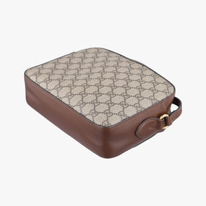 Vintage Gucci Horsebit 1955 beige×brown PVC coated canvas ×Leather 645454 shoulderbag | stylenewstar