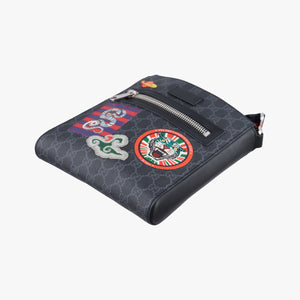Pre-owned Gucci GG Supreme Courrier Messenger Black×Multicolour PVC coated canvas×Leather 547751 shoulderbag | stylenewstar