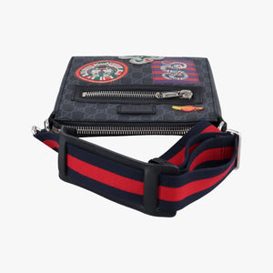 Pre-owned Gucci GG Supreme Courrier Messenger Black×Multicolour PVC coated canvas×Leather 547751 shoulderbag | stylenewstar