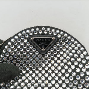 Secondhand Prada crystal-embellished round Black Rhinestone 1NR003 shoulderbag | stylenewstar