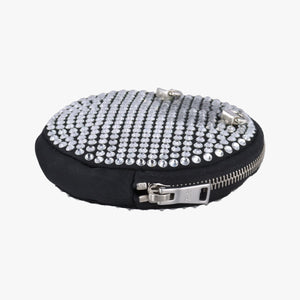 Secondhand Prada crystal-embellished round Black Rhinestone 1NR003 shoulderbag | stylenewstar