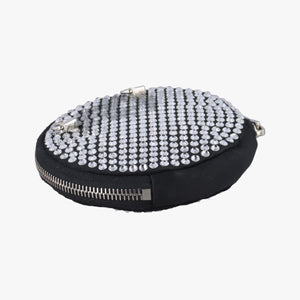 Secondhand Prada crystal-embellished round Black Rhinestone 1NR003 shoulderbag | stylenewstar