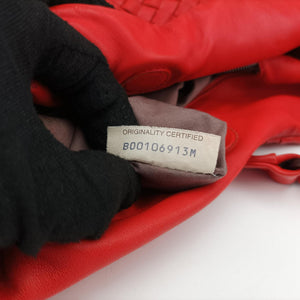 Pre-owned Bottega Veneta CAMPANA Intrecciato Red lambskin shoulderbag | stylenewstar