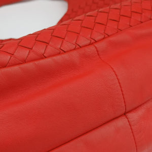Pre-owned Bottega Veneta CAMPANA Intrecciato Red lambskin shoulderbag | stylenewstar