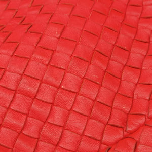 Pre-owned Bottega Veneta CAMPANA Intrecciato Red lambskin shoulderbag | stylenewstar