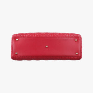 Pre-owned Christian Dior Lady Dior Red lambskin shoulderbag | stylenewstar