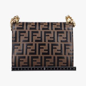 Pre-owned Fendi Kan U Brown×black Leather 8M0417 shoulderbag | stylenewstar