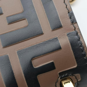 Pre-owned Fendi Kan U Brown×black Leather 8M0417 shoulderbag | stylenewstar