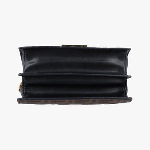 Pre-owned Fendi Kan U Brown×black Leather 8M0417 shoulderbag | stylenewstar