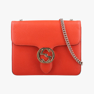 Pre-owned Gucci Interlocking G Orange Leather 510304 shoulderbag | stylenewstar