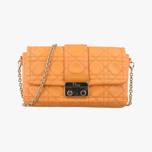 Pre-owned Christian Dior Miss Dior Cannage New Lock Orange lambskin shoulderbag | stylenewstar