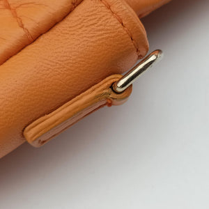 Pre-owned Christian Dior Miss Dior Cannage New Lock Orange lambskin shoulderbag | stylenewstar