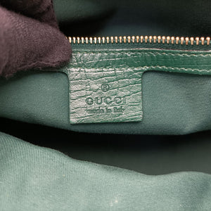 Pre-owned Gucci Horsebit Hasler Green × Brown GGCanvas×Leather 137475 handbag | stylenewstar