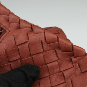 Pre-owned Bottega Veneta Intrecciato terracotta lambskin handbag | stylenewstar