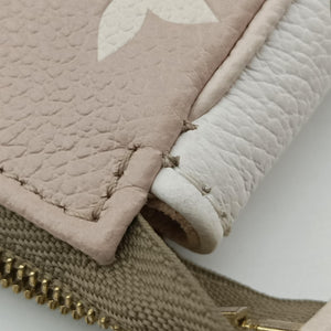 Pre-owned Louis Vuitton Mini Pochette Accessoires Khaki × Beige Monogram Empreinte M81284 handbag | stylenewstar