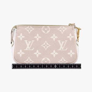 Pre-owned Louis Vuitton Mini Pochette Accessoires Khaki × Beige Monogram Empreinte M81284 handbag | stylenewstar