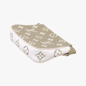 Pre-owned Louis Vuitton Mini Pochette Accessoires Khaki × Beige Monogram Empreinte M81284 handbag | stylenewstar