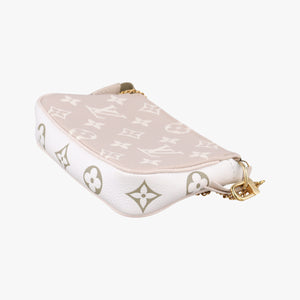 Pre-owned Louis Vuitton Mini Pochette Accessoires Khaki × Beige Monogram Empreinte M81284 handbag | stylenewstar