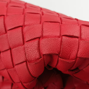 Pre-owned Bottega Veneta Parachute Intrecciato Red Lambskin handbag | stylenewstar