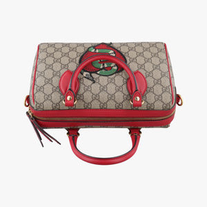 Pre-owned Gucci GG SUPREME Beige×Multicolour PVC coated canvas×Leather 409529 shoulderbag | stylenewstar