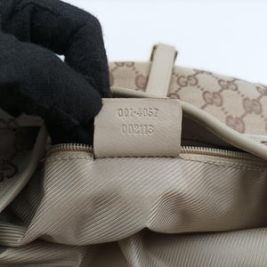Pre-owned Gucci Jackie Ivory × Beige canvas×leather 001.40 handbag | stylenewstar