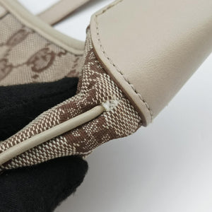 Pre-owned Gucci Jackie Ivory × Beige canvas×leather 001.40 handbag | stylenewstar